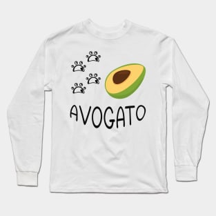 funny meow avogato cat Long Sleeve T-Shirt